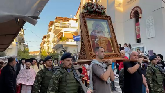 Λιτανεια ιερων εικονων αγιου   Δημητρίου και Παναγίας Παρηγορήτριας